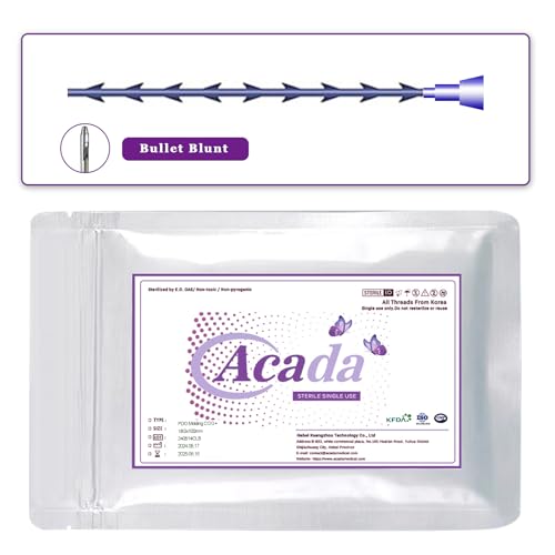 PHYMAT ACADA Pdo Threads for Face Lift Cog 18G100mm Pdo Fishbone Thread Bullet Blunt 20Pcs Cog Threads for Face Lift