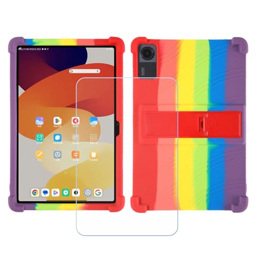 BMPNLSZ TPU Cover for Huawei MatePad Pro 13.2 + HD Tempered Glass, Silicone Shell Bumper Protective Back Case - 9 Hardness Anti-Scratch Screen Protector (13,2") - CHColor