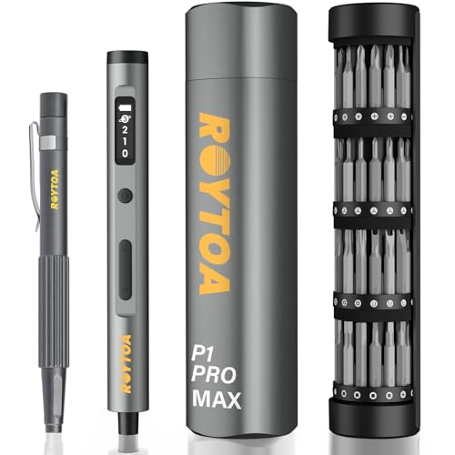 Mini Electric Screwdriver Set 3.7V, Precision Electric Screwdriver Cordless 80-in-1, 4 Torque Settings, 60 S2 Metal Bits, Magnetic Storage, Repair Tool for Electronics Watch Laptop Clocks Cameras