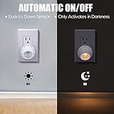 Emotionlite Plug-in Night Lights, Warm White LED Nightlight, 360° Rotation, Dusk to Dawn Sensor, Kids, Adult, Bedroom, Hallway, Bathroom,Kitchen, Stairways, Corridor, 6 Pack