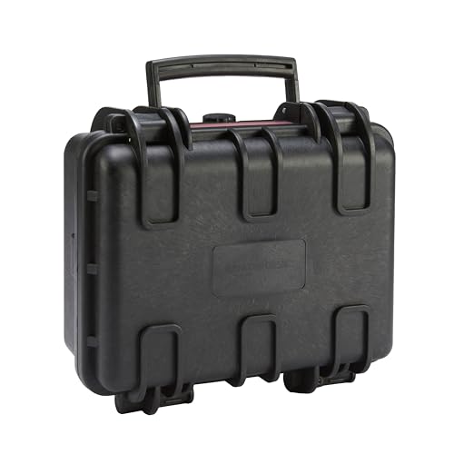 Amazon Basics Hard Camera Case, Small, Black, Solid, 12"L x 11"W x 6"H