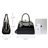 LJOSEIND Shiny Patent Leather Handbags Shoulder Bags Fashion Satchel Purses Top Handle Bags for Women