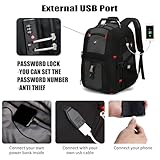 SHRRADOO Extra Large 50L Travel Laptop Backpack with USB Charging Port, College High School Backpack Airline Approved Business Work Bag Fits 17 Inch Computer for Men Women