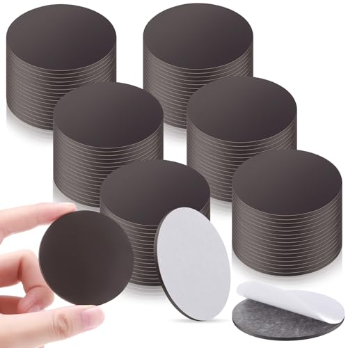 Dunzoom 50 Pcs Round Large Magnet Dots Bulk with Adhesive Backing Flexible 2.17'' x 2 mm Circle Large Magnetic Dot with Self Adhesive Alternative to Magnets Tape Sheet for Crafts DIY Office Home