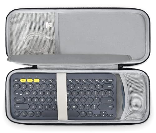 Hard Carrying Keyboard Case for Logitech Pebble Keys 2 K380s & Logitech K380 Bluetooth Keyboard Cover, Wireless Keyboard Shockproof Protective Travel EVA Bag, Black