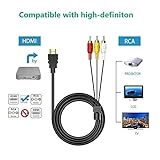 HDMI to RCA Cable, 1080P 5ft/1.5m HDMI Male to 3-RCA Video Audio AV Cable Connector Adapter Transmitter for TV HDTV DVD