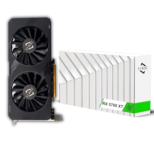 51RISC Radeon RX 5700 XT Graphics Card, 8GB GDDR6 256bit PCIe 4.0 x16 Boost Clock 1905MHz DP x3 HDMI 1080P 1440p Video Gaming Card 8K Resolution Support (Radeon RX 5700 XT 8GB)