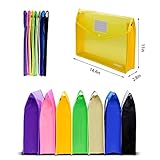 7 Pack B4 Plastic File Folders Waterproof Transparent Expandable File Folder - Purple&Pink&Yellow&Green&White&Blue&Black