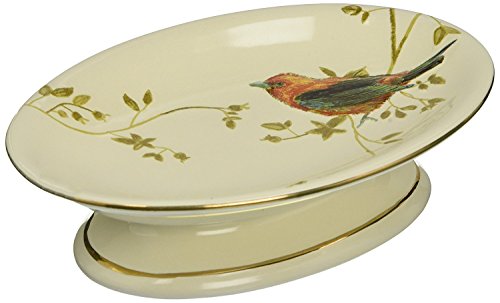 Avanti Linens - Soap Dish, Countertop Bathroom Accessories, Nature Inspired Home Decor (Gilded Birds Collection)