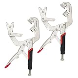 Monster & Master Welding Pipe Plier Clamp, Fast Release, C-Clamp Locking with Large V-Pads, 10 Inch (2-Piece), ATHUS-MM-WLP-S9x2