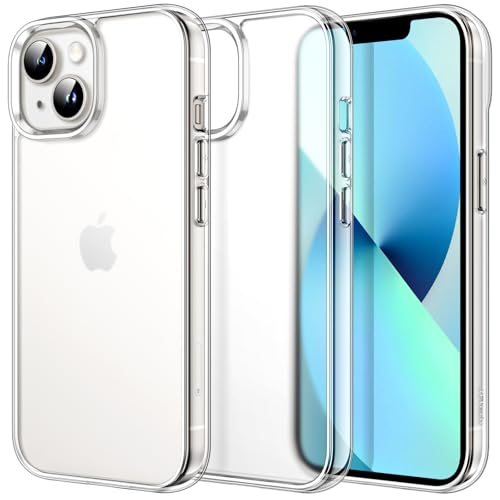 JETech Case for iPhone 13 6.1-Inch, Non-Yellowing Shockproof Phone Bumper Cover, Scratch-Resistant and Anti-Fingerprint Matte Back (Frosted Clear)