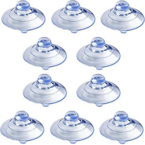 Yantbin Suction Cups 10Pcs 30mm Mushroom Head PVC Clear Suction Pad Strong Vacuum Cups Glass Sucker Kitchen Bathroom Car for Glass Mirror Window