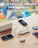 Portable Charger with Built in Cables, Portable Charger with Cords Wires Slim 10000mAh Travel Essentials Battery Pack 6 Outputs 3A Fast Charging Power Bank for iPhone Samsung Pixel LG Moto iPad