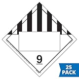 Class 9 Miscellaneous Placard, Blank 25-pk. - 10.75" x 10.75" Removable Self Adhesive Vinyl for Temporary Applications, DOT Hazmat Compliant, J. J. Keller & Associates, Inc.