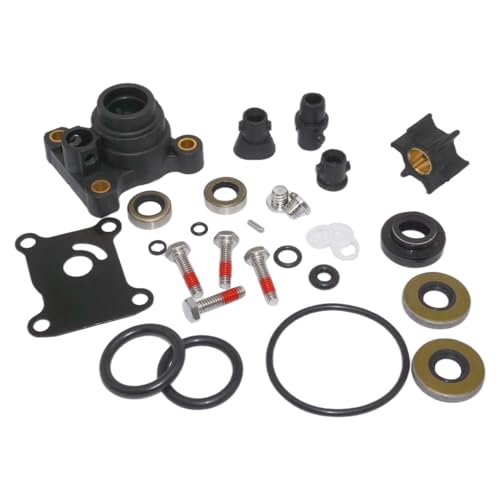 Boat Marine 0394711 Water Pump Impeller Kit with 0396350 Lower Unit Seal Kit for Johnson Evinrude 8 9.9 10 15 HP Outboard Replace 394711 396350 18-3327 18-2656