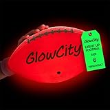 GlowCity Glow in The Dark Football - Light Up LED Ball - Perfect for Evening Play, Camping, and Beach Fun