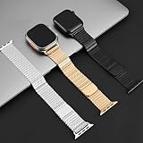 Anlinser Bands Compatible with Apple Watch Band 42mm 41mm 40mm 38mm for Women Men, Magnetic Metal Bands Stainless Steel Loop Strap with Case Designed for iWatch Series 10 9 8 7 6 5 4 3 SE, Gold