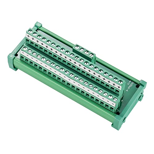 ANMBEST 2 in 20 Out Terminal Blocks Module, 25A DIN Rail and Panel Mounting Power Distribution Breakout Board for PLC Servo Power Amplifier