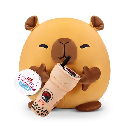 Snackles Series 2 Capybara & Boba 16 Inch Plush by ZURU, Ultra Soft Plush, Collectible Plush with Real Licensed Brands, Stuffed Animal, Giftable