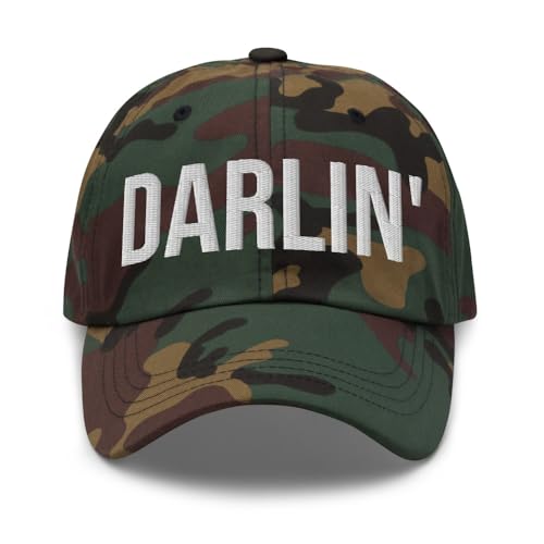 Darlin' Hat Abbreviation of Word Darling Darlin Dad Cap Embroidered Dad Hat Baseball Cap Green Camo