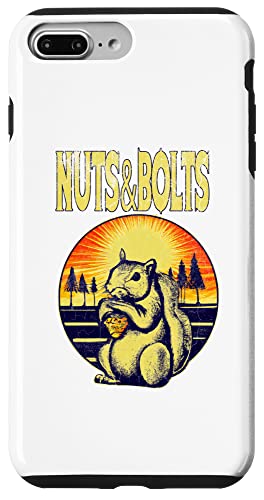 iPhone 7 Plus/8 Plus NUTS AND BOLTS raw looking retro sunset squirrel big graphic Case