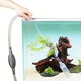 QREBYQ Gravel Vacuum for Aquarium with Fish Tank Cleaning Kit, Aquarium Siphon Sand Cleaner Suitable for Various Tank Sizes (Grey)