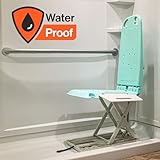 SuperHandy GoRise LT Portable Floor & Bath Lift - Lightest Weight 19lbs, Foldable, 330 Lbs Capacity, IP68 Waterproof Bath tub Lifts for Seniors, Ergonomic Seat with Removable Panels [Patent Pending]