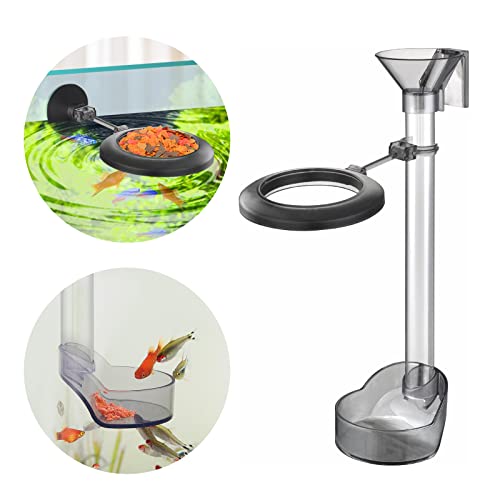 UPETTOOLS Shrimp Feeding Dish Set, Aquarium Fish Feeder Tube Kit Clear Durable Shrimp Feeding Tube with Feeding Ring, Cleaning Brush for Fish Tank