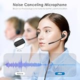 Gixxted Open Ear Headphones with Mic, Bluetooth Headset with Microphone, Dual Connect Bluetooth 5.3 Headset with AI Noise Cancelling Mic & Mute Function, Wireless Headset for Work, Sports, Drive