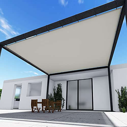 TANG by Sunshades Depot 8'x16' Waterproof Beige Straight Edge Canopy Rectangle Sun Shade Sail 260 GSM with Grommet U*V Blocker Shade Fabric Pergola Cover Awning Customize Available