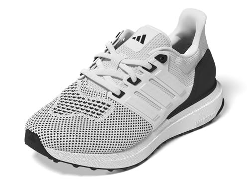 adidas Ultradream DNA Elastic Lace Sneaker, White/White/Black, 2 US Unisex Little Kid