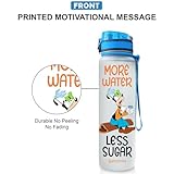 GEPOSTORE Dog Cartoon 32 Oz Water Tracker Bottle, Insulated Water Bottle with Cute Dog Character