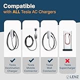 LENZ EV Charging Adapter for Tesla to J1772 (ONLY for J1772 EVs) Max 80 Amp, 240V, Ultra-Compact Design, Connect to Tesla Mobile Connectors and Destination Chargers (NOT Superchargers)