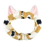 DRESHOW Spa Facial Headbands Terry Cloth Towels Headbands Cute Cat Ear Hairband for Women Wash Face Makeup Mask Headbands