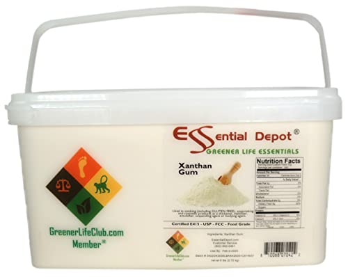 Essential Depot Xanthan Gum - 6 lb - Shipped in a Safety-Sealed PP Square Pail with Resealable Lid and Removable Handle