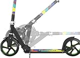 Razor A5 Lux Kick Scooter - Large 8" Wheels, Foldable, Adjustable Handlebars, Lightweight, for Riders up to 220 lbs, Light Up, Green