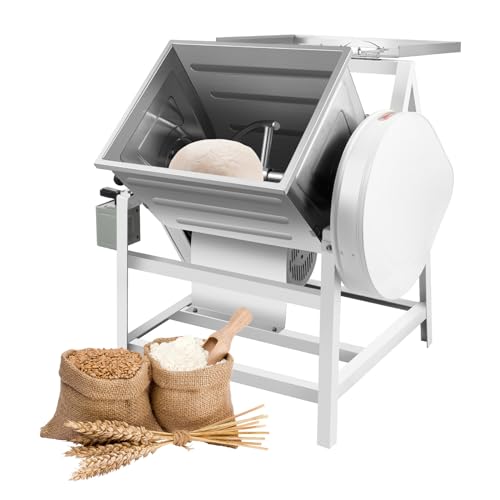 Commercial Dough Mixer, 110V 50RPM Electric Stand Mixer Dough Kneading Machine Heavy Duty Pizza Dough Mixer with 2 Speed Adjustable- Max Mixed Dough 30QT