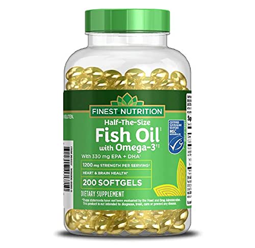 Walgreens (Formerly Finest Nutrition) Half-The-Size Fish Oil 1200 mg Softgels 200.0ea