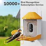 Dzees Smart Bird Feeder with Camera, 32G Card, AI Identify Birds Species, Capture Bird Video, Instant Notifications, Live View, Solar Powered, for Family, Ideal Gifts for Bird Lovers