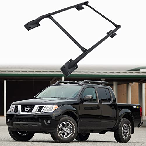 Roof Rack Rails Cross Bars Fit for 2005-2021 Nissan Frontier D40 Crew Cab Aluminum Rooftop Cargo Racks (Black)