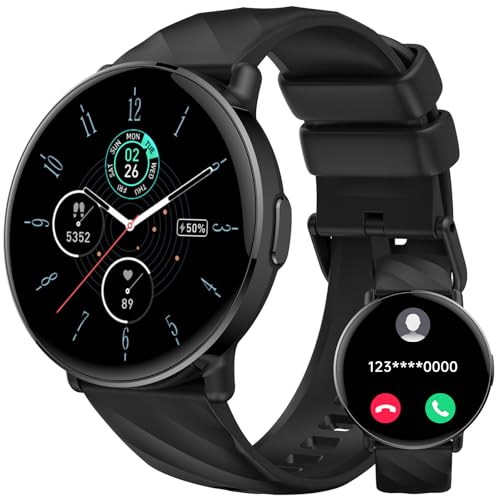 Smart Watches for Men Women, 1.39" HD Touch Screen Smartwatch with Bluetooth Calls and Dialing Function, 112+ Sports Modes Fitness Tracker with USB-C Fast Charging, Smartwatch for Android iOS. Black