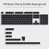 Owpkeenthy Blank Black PBT keycaps Custom Cherry Profile 1.5mm Thick ANSI ISO Minimalist Keycap Set for 60% 65% 75% Fullsize MX Switches Mechanical Keyboard (Blank Black)