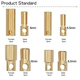 40 PCS 5mm 5.5mm 6mm 6.5mm Female Male Gold Banana Bullet Connector Plug for RC Battery ESC Motor Wire Plug