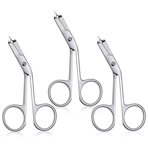 3pcs Stainless Steel Eyebrow Tweezers Handle Shaped Angled Tweezers Flat Tip Hair Plucker for Eyebrow Trimming and Shaping, Face Hair Tools for Women & Men