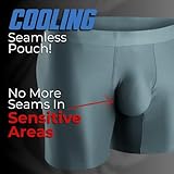 Real Men 7in Nylon Boxer Briefs A Pouch 4xl 3pk Blk/Hthr Gry/Slt Grn Mens Seamless Underwear Nut Huggers Underwear For Men Big And Tall Mens Ball Pouch Boxer Briefs