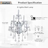 TMAFON Large Modern Crystal Wall Lamp - 6 Lights Maria Theresa Wall Chandelier Light Fixtures, Chrome Wall Mounted Sconce for Hotel, Living Room, Hall, Lobby