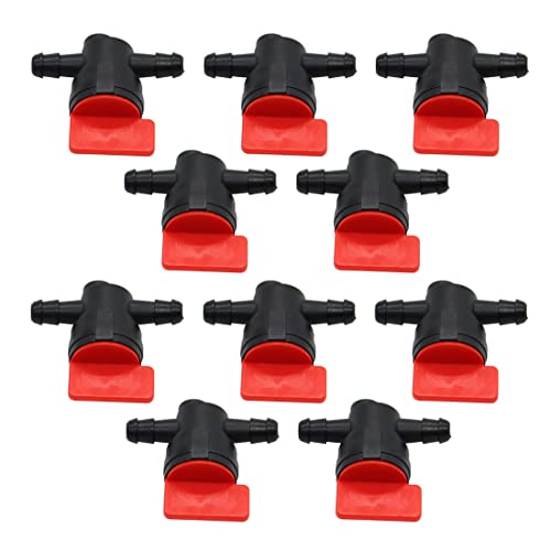Nakkaa 698183 10PCS 1/4" Straight in Line Gas Fuel Shut Off Valves Cut Off Valves Compatible with Petcock Motorcycle 494768 493960