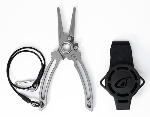 danco Titanium Side Cutter Fishing Pliers with Sheath, Fishing Line and Wire Cutter, Saltwater Safe, Fresh/Saltwater Fishing