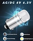 Keiurot GE 44 47 755 756 1893 1895 1847 Bulb BA9S DC/AC 6.3V 6V Bayonet Led Bulb for Pinball Led Bulbs Pinball Machine Light Bulb Lamp, Pack of 10 (Warm White)