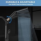 MakeFit Dual Filtered Rain Shower Head Combo, High Pressure Handheld Shower Head with Adjustable Bar - Rainfall Shower Head And Showerhead with Filter for Hard Water - Removes Chlorine